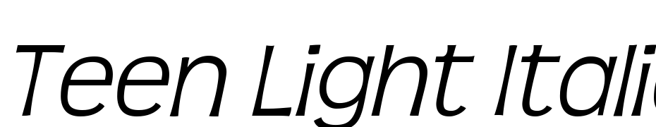 Teen Light Italic Yazı tipi ücretsiz indir