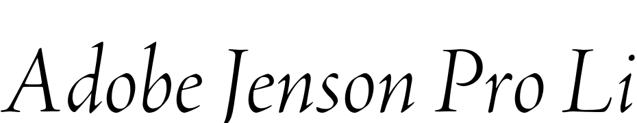 Adobe Jenson Pro Light Italic Display Font Download Free