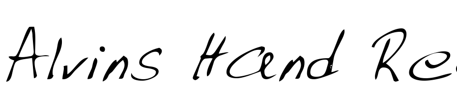 Alvins Hand Regular Scarica Caratteri Gratis