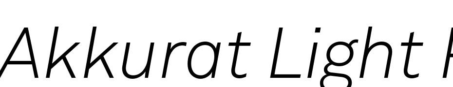 Akkurat Light Pro Italic Font Download Free