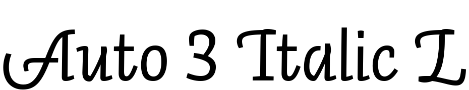 Auto 3 Italic LF Font Download Free