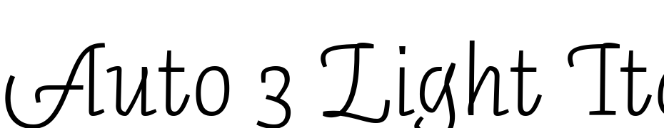 Auto 3 Light Italic Fuente Descargar Gratis