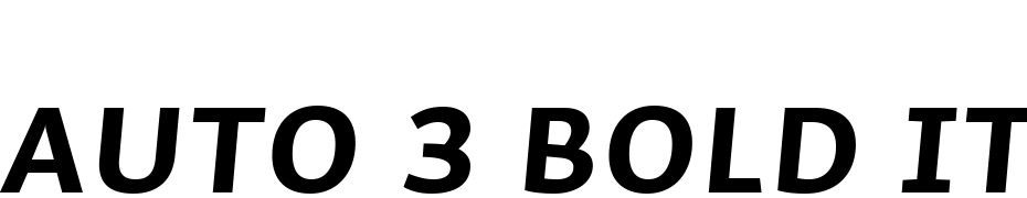 Auto 3 Bold Italic Sm Cp Font Download Free