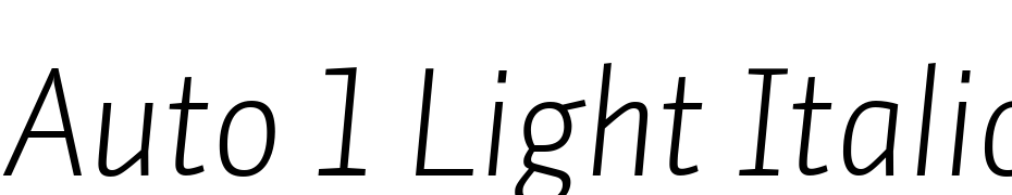 Auto 1 Light Italic LF Font Download Free