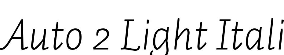 Auto 2 Light Italic Font Download Free