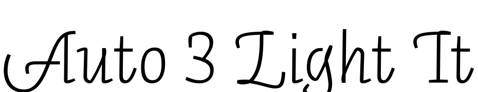 Auto 3 Light Italic LF Font Download Free