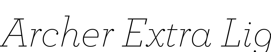 Archer Extra Light Italic cкачати шрифт безкоштовно