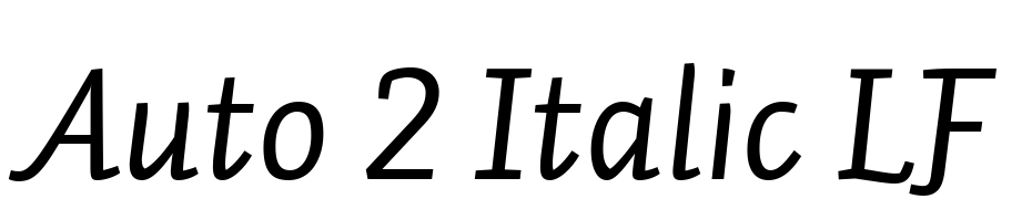 Auto 2 Italic LF Font Download Free