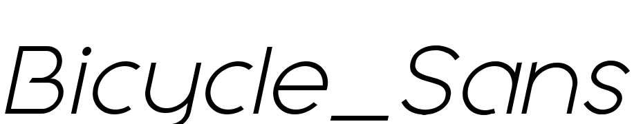Bicycle_Sans Light_Italic Font Download Free