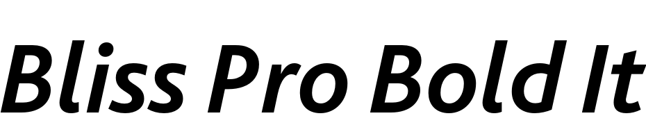 Bliss Pro Bold Italic Font Download Free