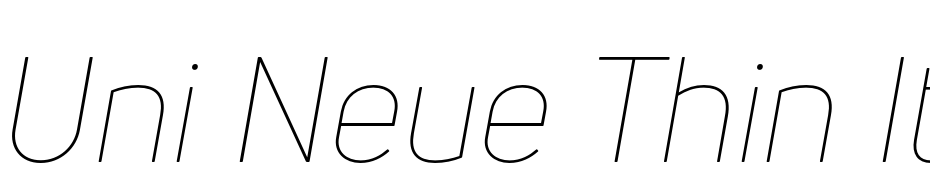 Uni Neue Thin Italic Scarica Caratteri Gratis