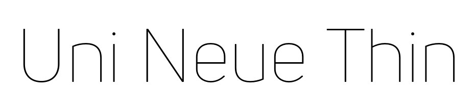 Uni Neue Thin Scarica Caratteri Gratis
