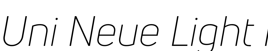 Uni Neue Light Italic Font Download Free