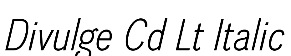 Divulge Cd Lt Italic Font Download Free