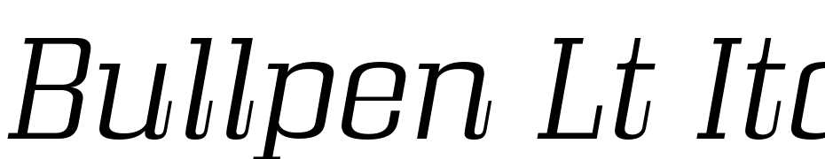 Bullpen Lt Italic Font Download Free