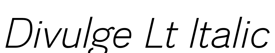 Divulge Lt Italic Font Download Free