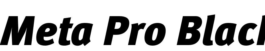 Meta Pro Black Italic Font Download Free