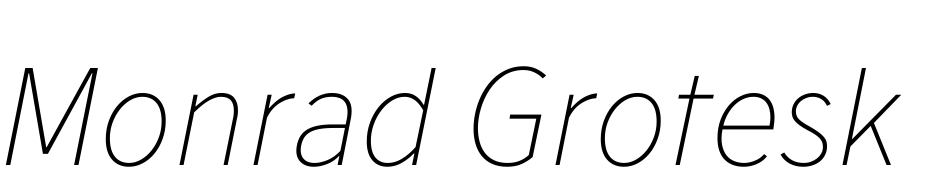 Monrad Grotesk Extra Light Italic cкачати шрифт безкоштовно