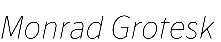 Monrad Grotesk Extra Light Italic Fuente Descargar Gratis