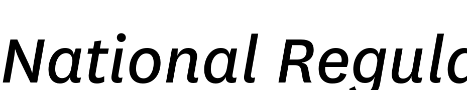 National Regular Italic Scarica Caratteri Gratis
