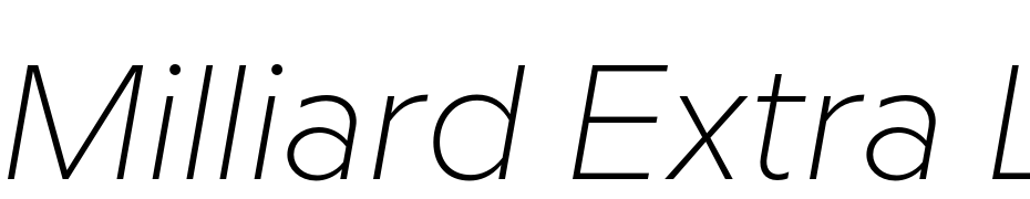 Milliard Extra Light Italic cкачати шрифт безкоштовно