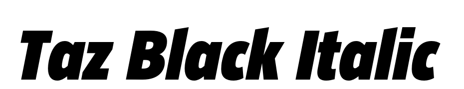 Taz Black Italic cкачати шрифт безкоштовно
