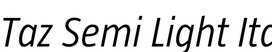 Taz Semi Light Italic Font Download Free