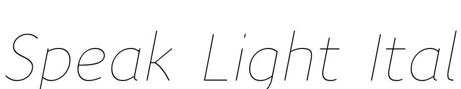 Speak Light Italic Font Download Free