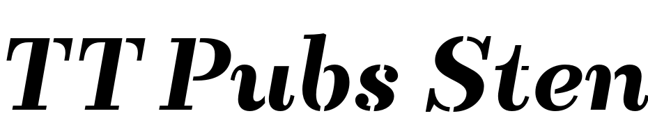 TT Pubs Stencil Bold Italic Font Download Free