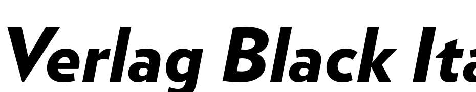 Verlag Black Italic Font Download Free