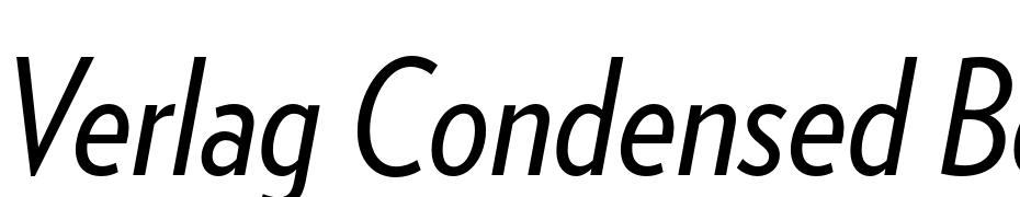 Verlag Condensed Book Italic Font Download Free