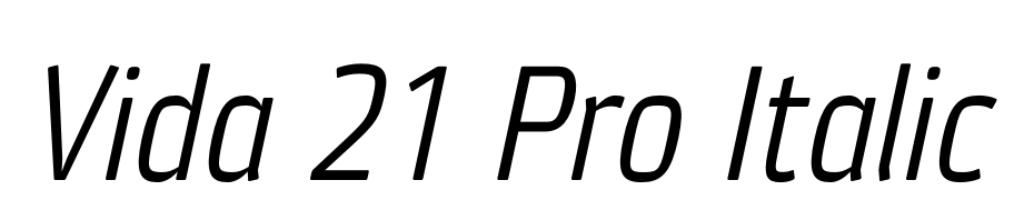 Vida 21 Pro Italic Font Download Free