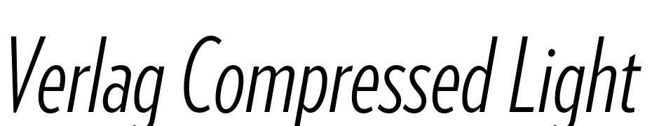 Verlag Compressed Light Italic Font Download Free