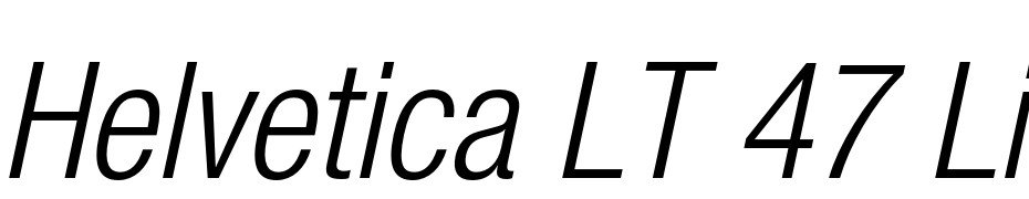 Helvetica LT 47 Light Condensed Oblique Font Download Free