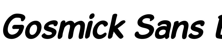 Gosmick Sans Bold Oblique Polices Telecharger